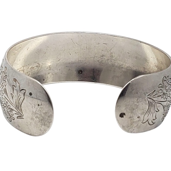 S. Kirk & Son Sterling Silver Chrysanthemum Cuff Bracelet #21555 - Picture 4 of 10